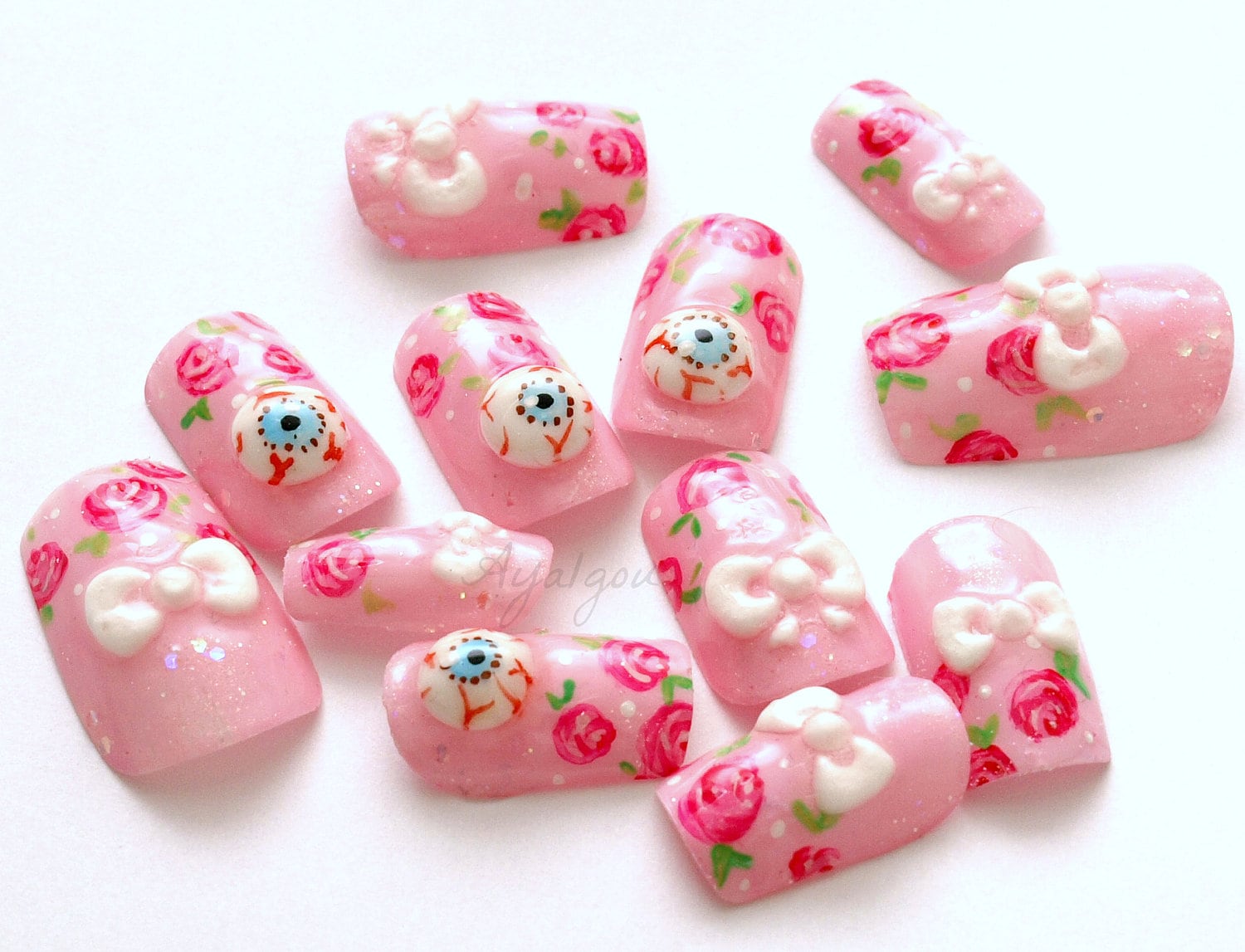 Eyeball Kawaii Nail Deco Nail 3D Nails Creepy Kawaii Goth 🔎zoom - Eyeball Kawaii Nail Deco Nail 3D Nails Creepy Kawaii Goth