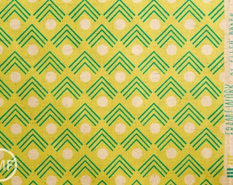 Framework Corners CANVAS in Chartreuse, Ellen Baker for Kokka Fabrics, Cotton and Linen Canvas Fabric, JG-41900-902B