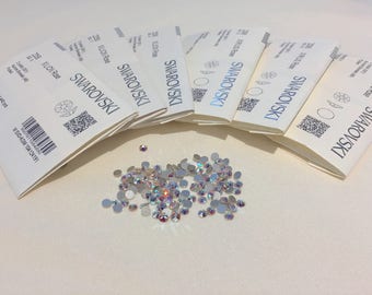 Genuine Swarovski Crystal Rhinestones flat back - Crystal AB Sealed Factory Pack SS5 TO SS20 Swarovski Rhinestones(144pcs)