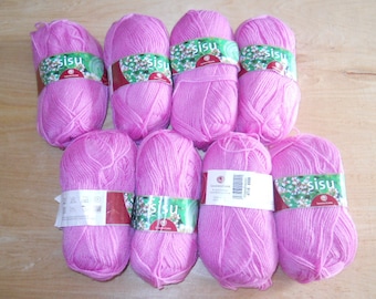 8 skeins SandnesGarn Sisu yarn - Wool blend - 175 yds ea ball - 50g - Norway
