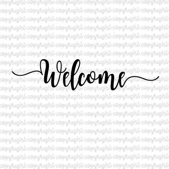 Welcome SVG DXF file silhouette cameo cricut