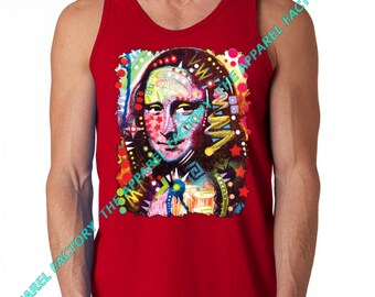 New Men's Mona Lisa Tank Top all size XS-3XL Red