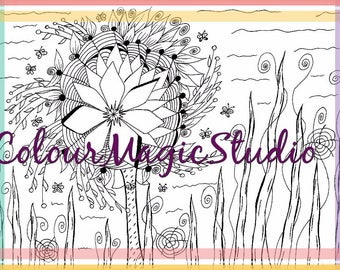 Coloring page underwater world