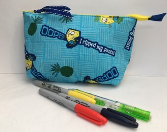 Spiongebob Zipper Pouch 9" x 5" x 2.5"
