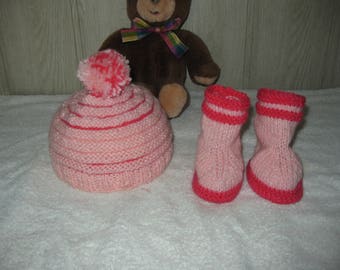 all slippers 'rain boots' and bonnet