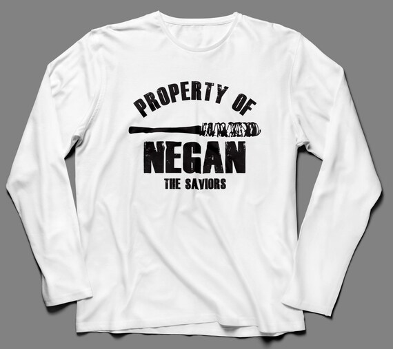 The Walking Dead "Property Of Negan" Negan Lucille Longsleeve Shirt S-4XL Available TWD