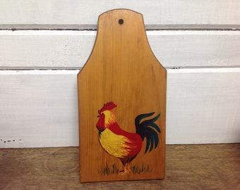Vintage Cutting Board Hand painted Rooster