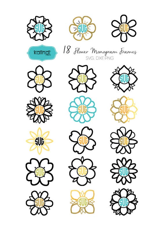 Flowers frames SVG Flowers vector graphic Flowers monogram