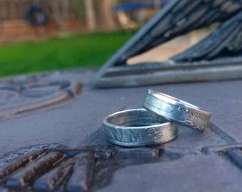 WWII era steel wheat penny coin ring