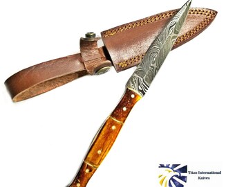 Hand forged Damascus Dagger, Boot knife by Titan TD-345