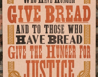 Give Bread letterpress poster