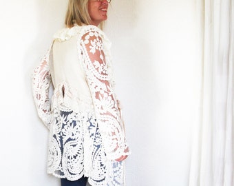 upcycled cardigan - S - upcycled clothing, sustainable fashion, cardigan, knit jacket . tumbleweed