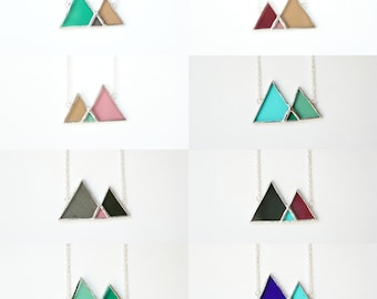 Mountain Stained Glass Necklace