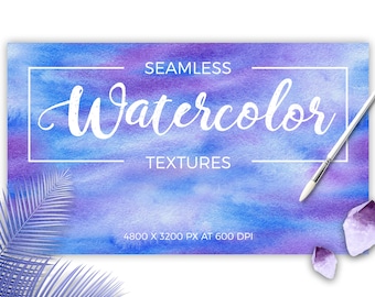 Watercolor Seamless Hand Drawn Textures, clipart, high quality, hand painted, watercolor digital paper, tileable, printable,