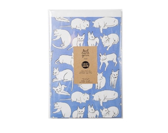 Violet Cats Newsprint Gift Wrap / Knot & Bow x Leah Goren / 3 Sheets