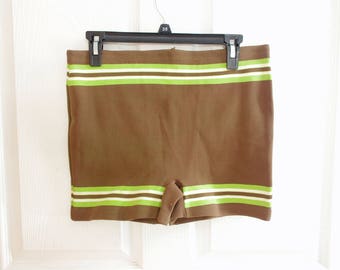 JM Fields Mens Swim Trunks * Brown and Green Swim Trunks * 50s Swim Trunks * 1950s Bathing Suit * Vintage Mens Swimwear