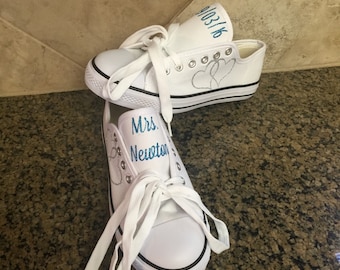 ON SALE Wedding shoes - wedding reception shoes - wedding tennis shoes - custom shoes - personalized shoes