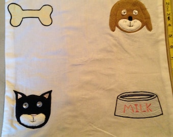 3-D Puppy Kitten 14" Pillow Cover.