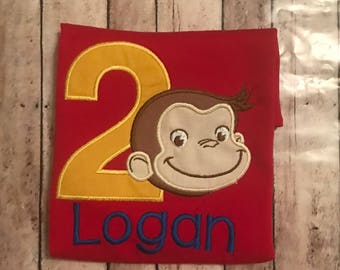 Curious George Birthday Shirt-2nd Birthday Shirt-1st Birthday Shirt-Monkey Birthday Shirt