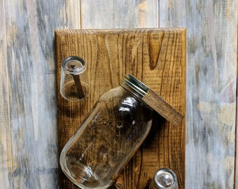 Mason jar and shot glass holder