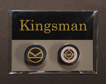 Kingsman button badges – Eggsy medal – K logo pin – Harry Hart – Golden Circle – Manners Maketh Man – cosplay fandom prop replica