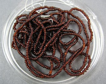 Vintage European Micro Seed Beads - Brown