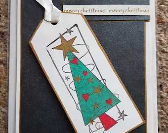 Hand stamped Christmas card