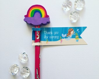 Mermaid pencil flags