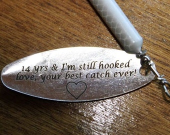 Anniversary Gifts for Men Personalized Fishing Lure 1/2 Ounce Rooster Tail