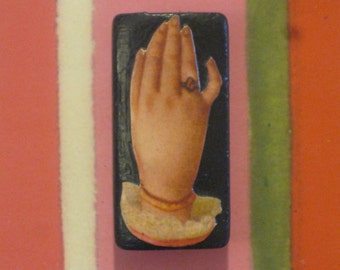 Hand of a Lady Bamboo Domino Tile Magnet