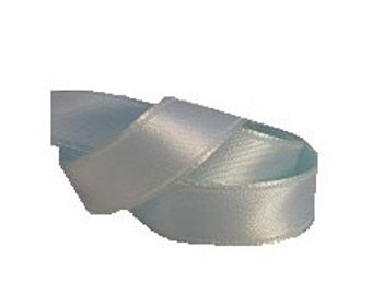 1/2" Silvery Blue Satin Ribbon, Single Face Satin Ribbon, 1960's Vintage Sewing Millinery Supply