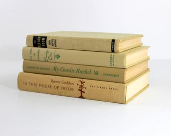 Old Books for Decor, Vintage Book Set, Home Decor Books, Book Stack, Decorative Books for Display, Books for Decoration, Tan Beige Neutral