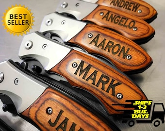Personalized Pocket Knife, Hunting Knife, Gift for Men, Fathers Day, Custom Camping Knife, Groomsmen Knife, Engraved Knifes, Blade, TAC