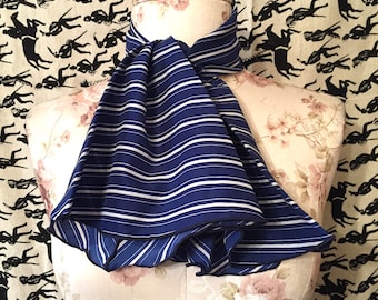 Vintage 1970s Ascot Pop Art Scarf Psychedelic Style Fashion Striped Stylish Ascot Retro Hippie