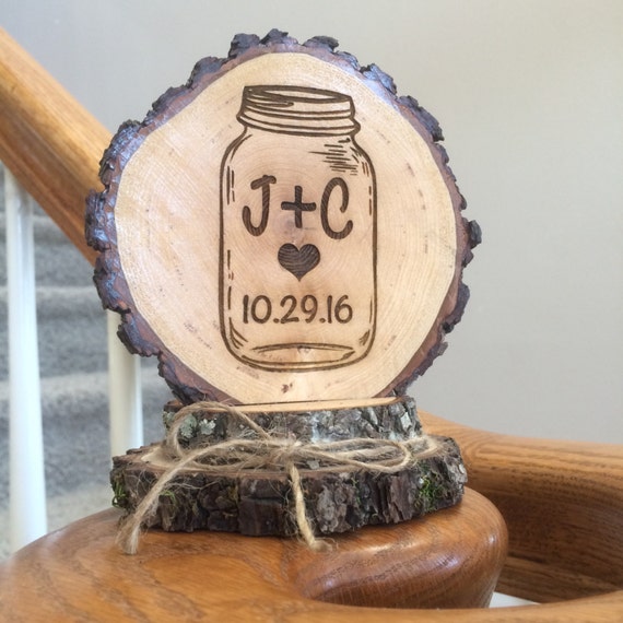Mason Jar Wedding Cake Topper Personalized Rustic Stacked Wood Barn Woodland Mason Jar Wedding Cake Topper Personalized Rustic Stacked Wood Barn Woodland