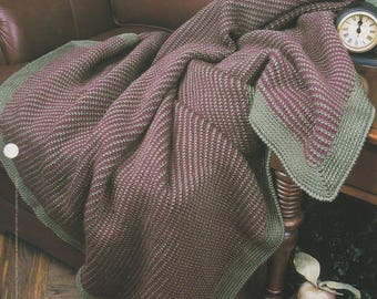 Pinstripe Afghan on the Double, Annie's Attic Crochet Quilt & Afghan Pattern Club Leaflet QAC378