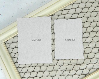 Pack of 12 | Gray Parchment Paper | Deckled Edge Rectangle Card Layers | Printable | 5x3.75 Inch | 4.25x3 Inch | Rough Torn Edge Card Layers