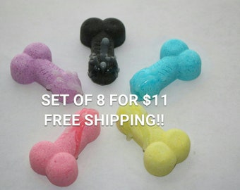 8 Penis Bath Bombs, Novelty Bath Bombs, Gag Gift, Birthday Party favors, Bachelorette Party, mothers day, Bag of Dicks, Bridal Shower Favors
