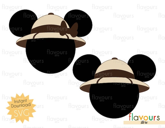 Mickey And Minnie Safari Hat INSTANT DOWNLOAD For Cutting