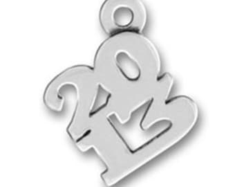 Year 2013 Charm - Sterling Silver