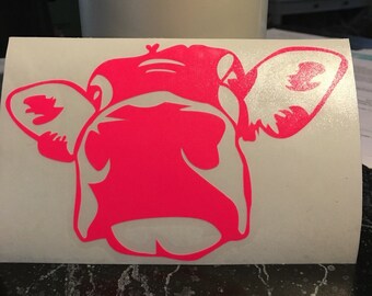 Cow Head Decal, Cow Decal, Equine Vinyl Wall Decal Car Decal Laptop Decal ipad decal ice chest decal cooler decal animal decal yeti cup cow