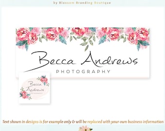 Floral Facebook Cover + Profile Image - Limited Edition! Coordinating Logo Available! Perfect for Boutique, Photographer + much more!