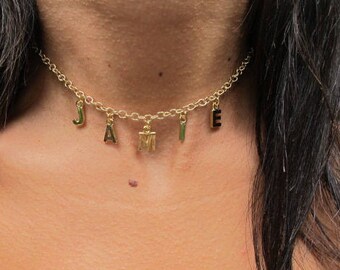 Personalized Gold Plated Name Necklace/Choker