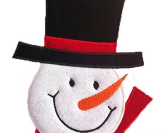 Snowman Face Applique - Machine Embroidery Design file (001)