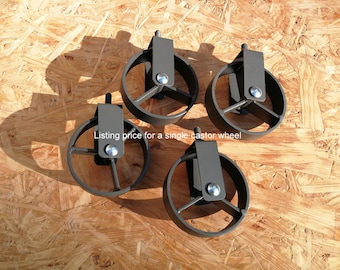 Industrial furniture metal castors casters iron caster wheel vintage 8,9 cm graphite
