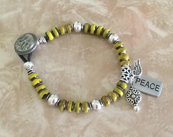 Leather and Bead Bracelet
