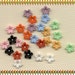 27 Vintage Plastic Flowers Beads Charm stackable Bead Caps 9 COLORS Jewelry Findings
