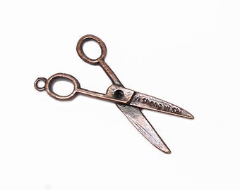 1 charm large scissors color copper