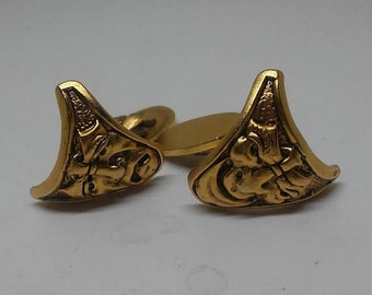 Flash 50% off sale Vintage 534 marked Multilana Comedy Masks Cuff links Super Detail