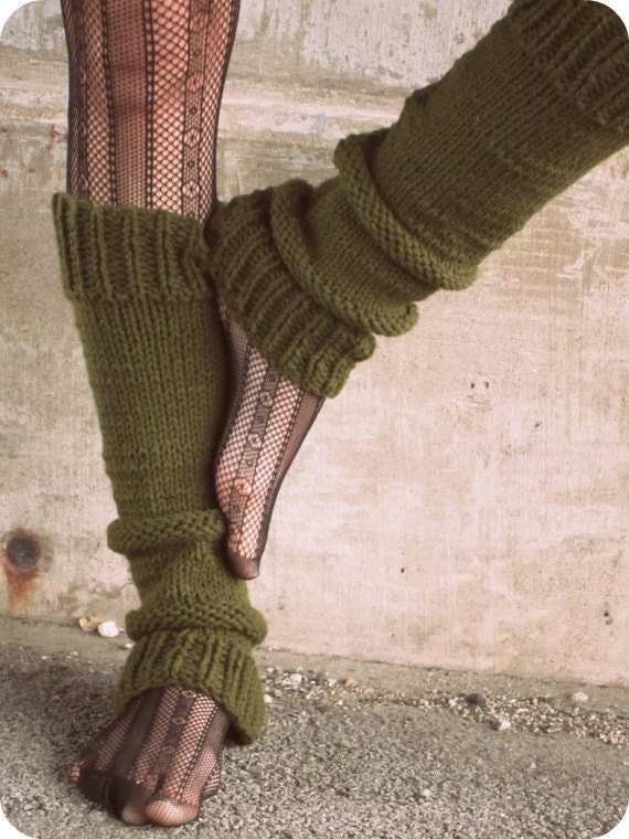 Items Similar To Leg Warmers Knit Leg Warmers Green Le